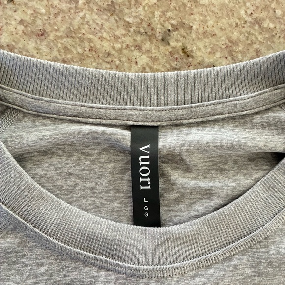 VUORI Women’s HALO CREW Long Sleeve in Pale Grey Heather Pullover Sz L  VW 241 - Picture 3 of 5